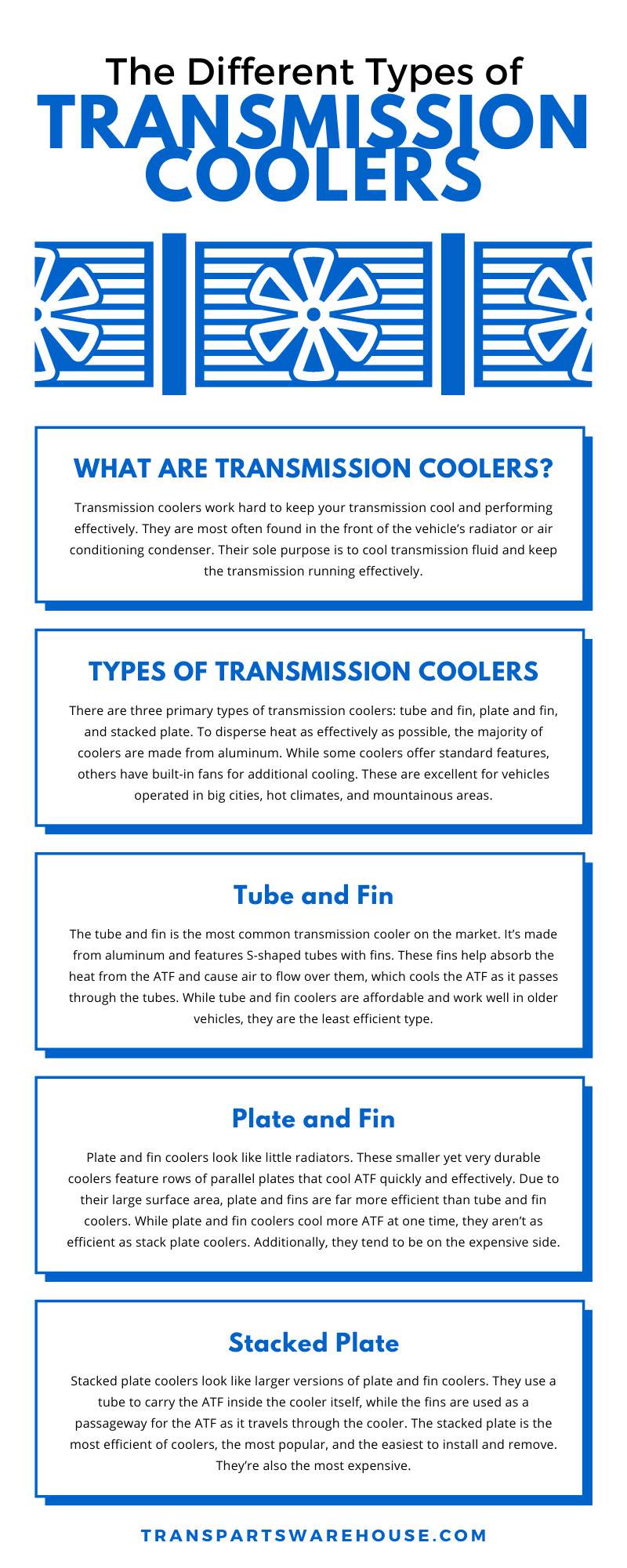 automatic transmission cooler types comparison diagram
